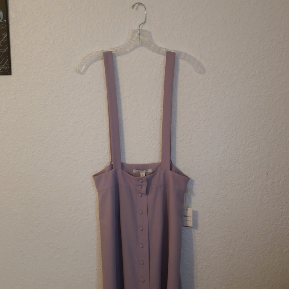 Forever21 Longline button up skirt w/ suspenders